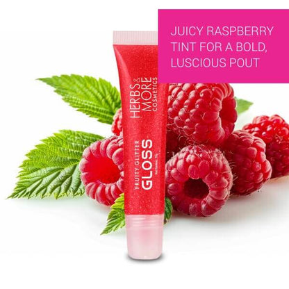 Raspberry Glitter Nourishing Lip Gloss