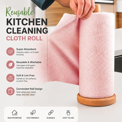 Reusable Microfibrer Kitchen Cleaning Cloth Roll